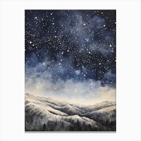 Winter Night Scape 3 Canvas Print