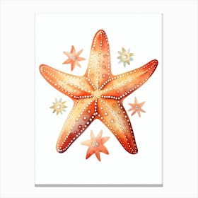 Starfish Watercolour In Autumn Colours 3 Canvas Print