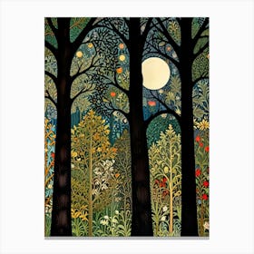 William Morris Forest At Night 8 Canvas Print