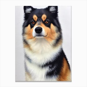 Finnish Lapphund 3 Watercolour dog Canvas Print