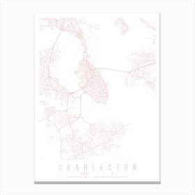 Charleston South Carolina Light Pink Minimal Street Map Canvas Print