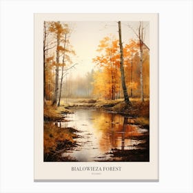 Autumn Forest Landscape Bialowieza Forest Poland 2 Poster Canvas Print