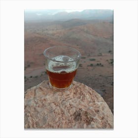 Glass Of Beer In The Desert Canvas Print