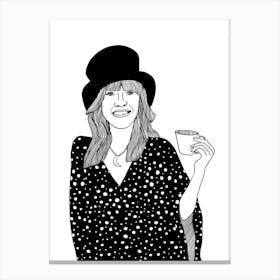 Stevie Nicks Drinking Tea Canvas Print