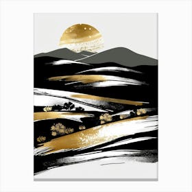 Gold And Black Landscape 2 Canvas Print