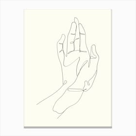 One Line Drawing Of A Hand Monoline Hand Drawing Aesthetic Illustration Canvas Print