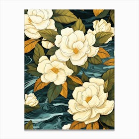 Magnolia Flower Pattern Canvas Print