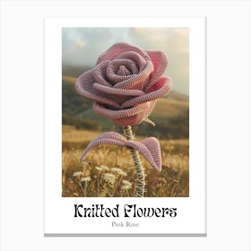 Knitted Flowers Pink Rose 2 Canvas Print