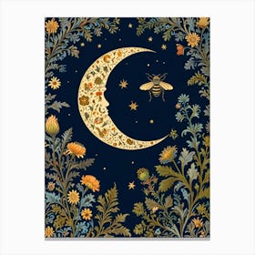 William Morris Moon And Bees Canvas Print