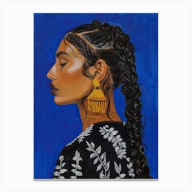 Woman With Braids 2 Canvas Print