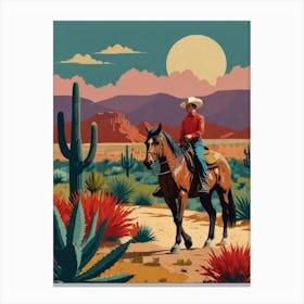 Cowboy In The Desert 2 Canvas Print