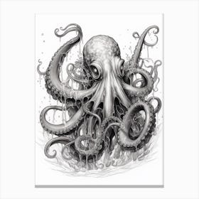 Octopus Detailed Drawing 4 Canvas Print
