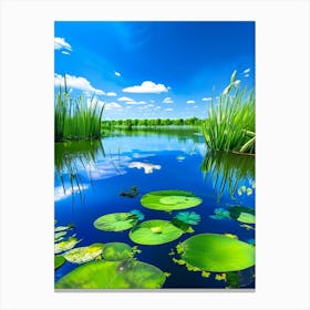 Pond With Lily Pads Water Waterscape Photography 1 Canvas Print