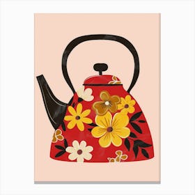 Teapot With Flowers 6 Canvas Print