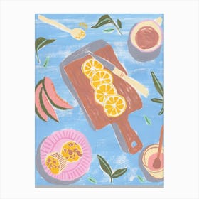 Fruit and Muffins Breakfast Canvas Print