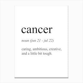 Cancer Star Sign Definition Meaning Canvas Print