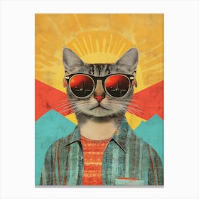 Vintage Retro Poster Cool Cat 19 Canvas Print