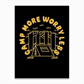 Camp More Worry Less 2 Canvas Print