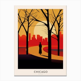 Grant Park Chicago Colourful Travel Poster Canvas Print