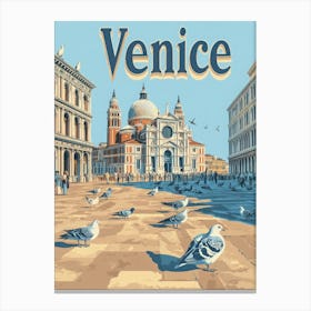 Aihrgdesign A Classic 1960s Travel Poster For Venice Canvas Print