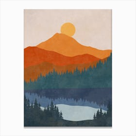 Abstract - Sunset In The Mountains Canvas Print