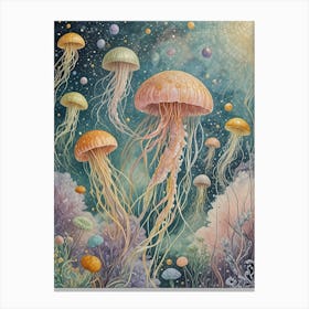 Pastel Jellyfish Burst Canvas Print