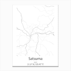 Satsuma,Japan Minimalist Map Canvas Print