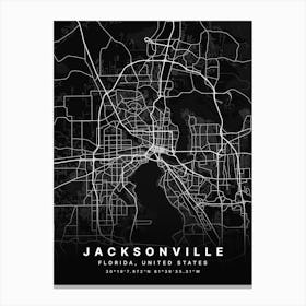 Jacksonville Florida Usa Black Map Stampe su tela