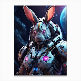 Rabbit In Cyborg Body #1 Canvas Print