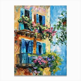 Balcony Painting In Naples 4 Canvas Print