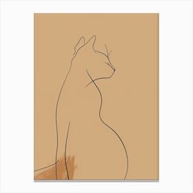 Cat - Boho, Line Art 2 Canvas Print