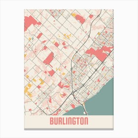 Burlington Map Poster Canvas Print