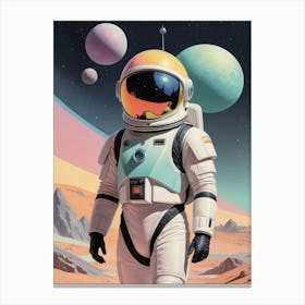 Astronaut In Space vintage retro sci-fi art Canvas Print