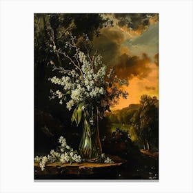 Baroque Floral Still Life Lily Of The Valley 4 Canvas Print