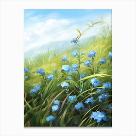 Forget Me Not By The Sunset (3) Canvas Print