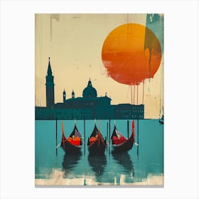 Abstract Venice poster illustration 6 Canvas Print