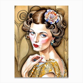 Deco Girl 1 Canvas Print