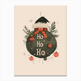 Festive Ho Ho Ho Bauble Canvas Print