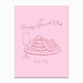 The Sunday Brunch Club - Pink & Red 1 Canvas Print