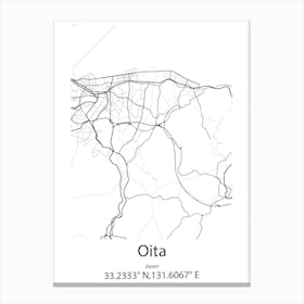 Oita,Japan Minimalist Map Toile