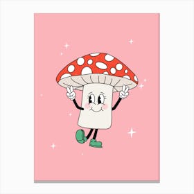 Cute Mushroom Cartoon Canvas Print