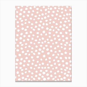 Polka Dots Blush Pink Canvas Print