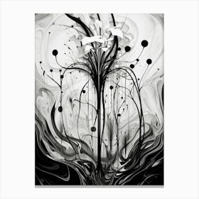 Growth Abstract Black And White 3 Canvas Print