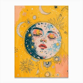 Moon & sun Canvas Print