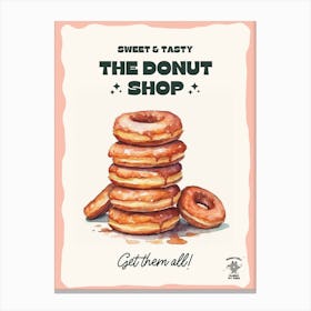 Stack Of Cinnamon Donuts The Donut Shop 2 Canvas Print