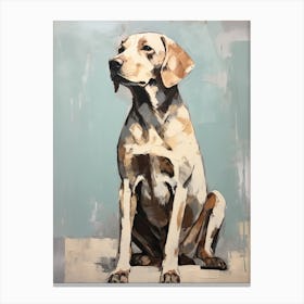 Labrador Retriever Dog, Painting In Light Teal And Brown 3 Canvas Print