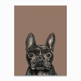 Black French Bulldog Watercolour Illustration Canvas Print