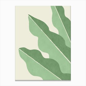 Colorblock Leaf Graphic Abstract Botanical Minimalist - Sage Light Green Canvas Print