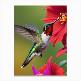 Male Ruby Throated Hummingbird-Reimagined 20 Canvas Print