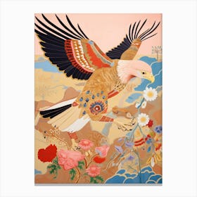 Maximalist Bird Painting Golden Eagle Canvas Print